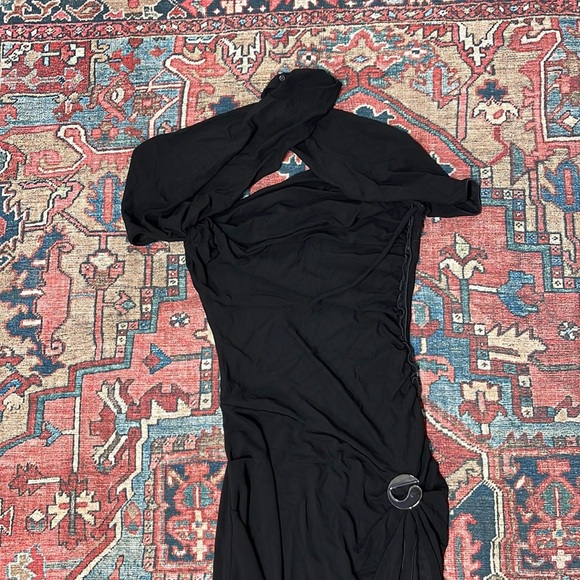 NWT Coperni Long Asymmetric Draped Dress in Black size medium - Picture 6 of 13